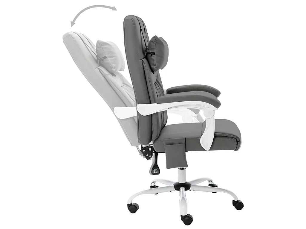 Chaise de bureau de massage Gris Similicuir