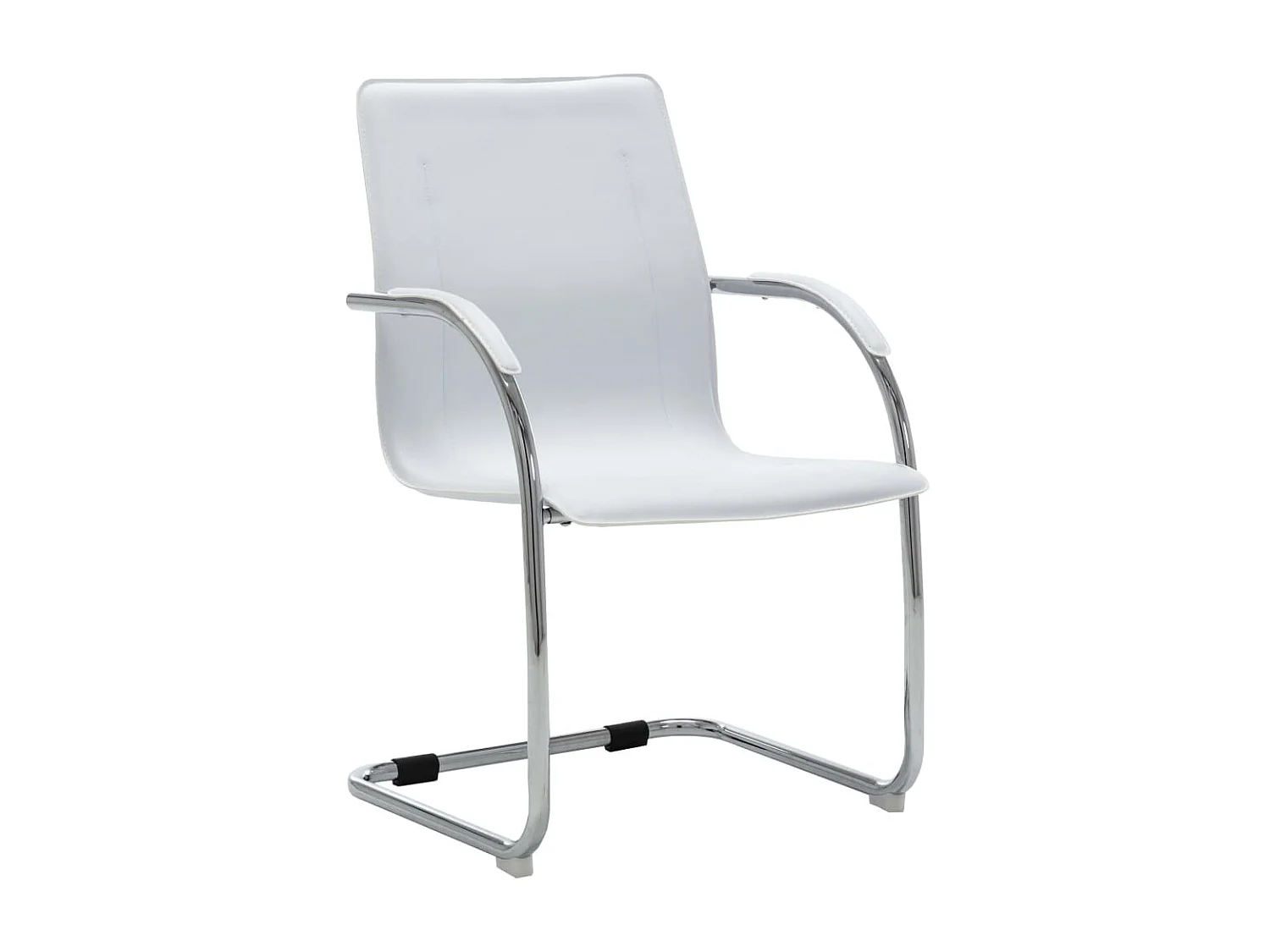 Chaise de bureau cantilever Blanc Similicuir