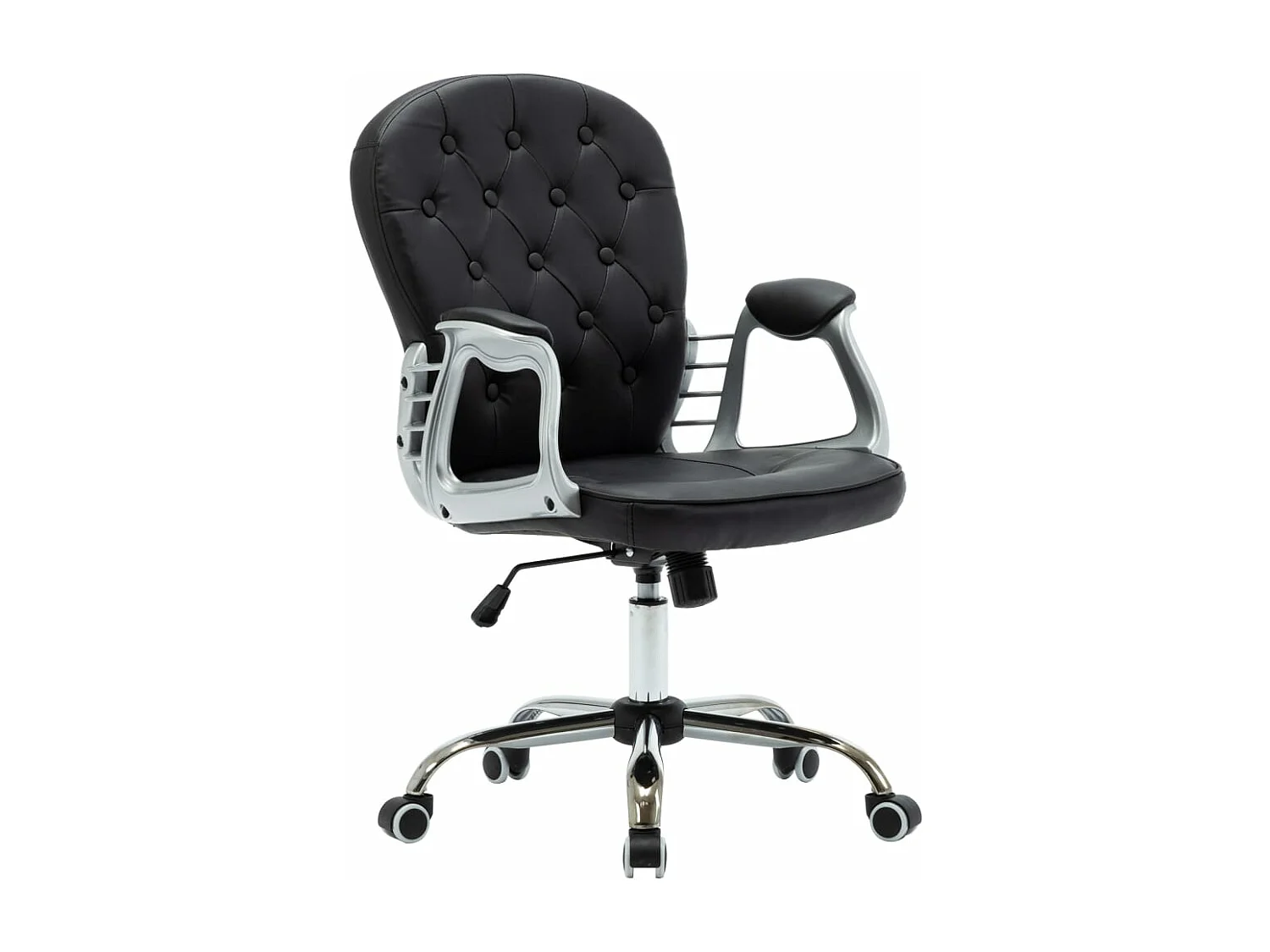 Chaise de bureau pivotante Noir Similicuir 6