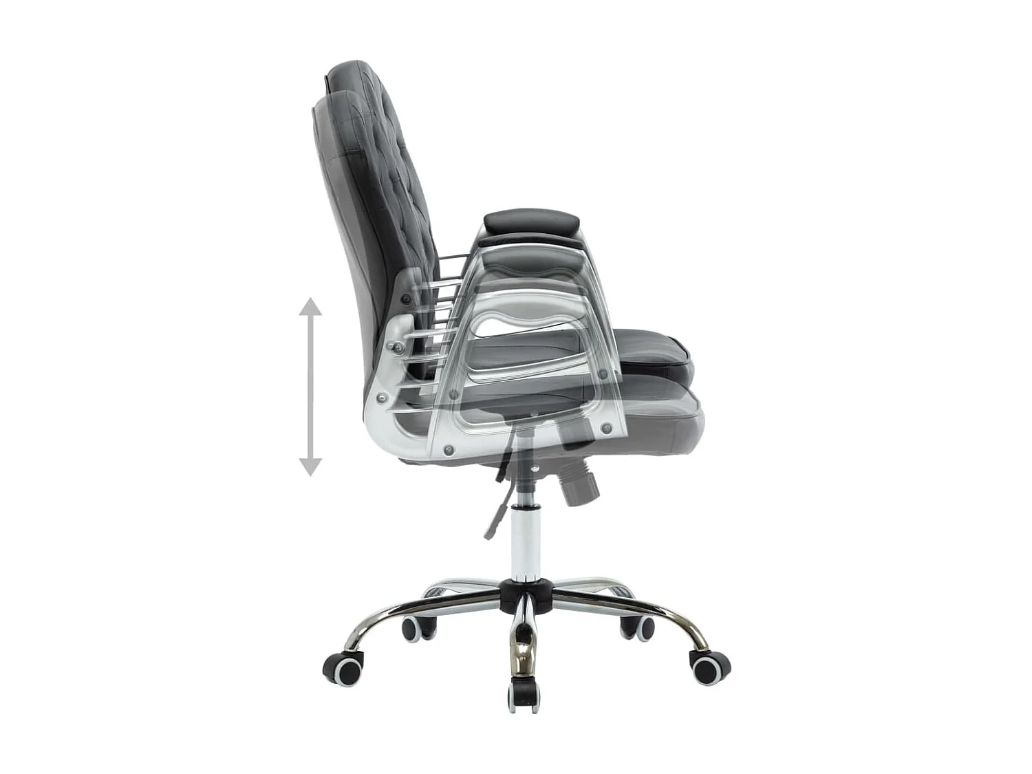 Chaise de bureau pivotante Noir Similicuir 6