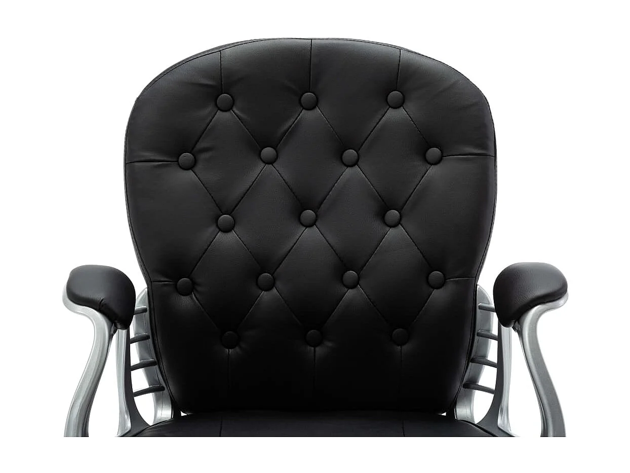 Chaise de bureau pivotante Noir Similicuir 6