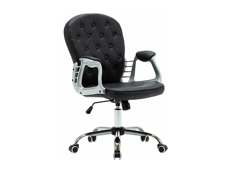 Chaise de bureau pivotante Noir Similicuir 6