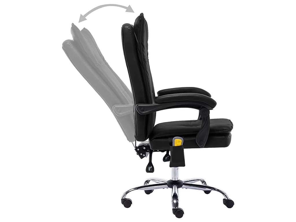Chaise de bureau de massage Noir Similicuir 5