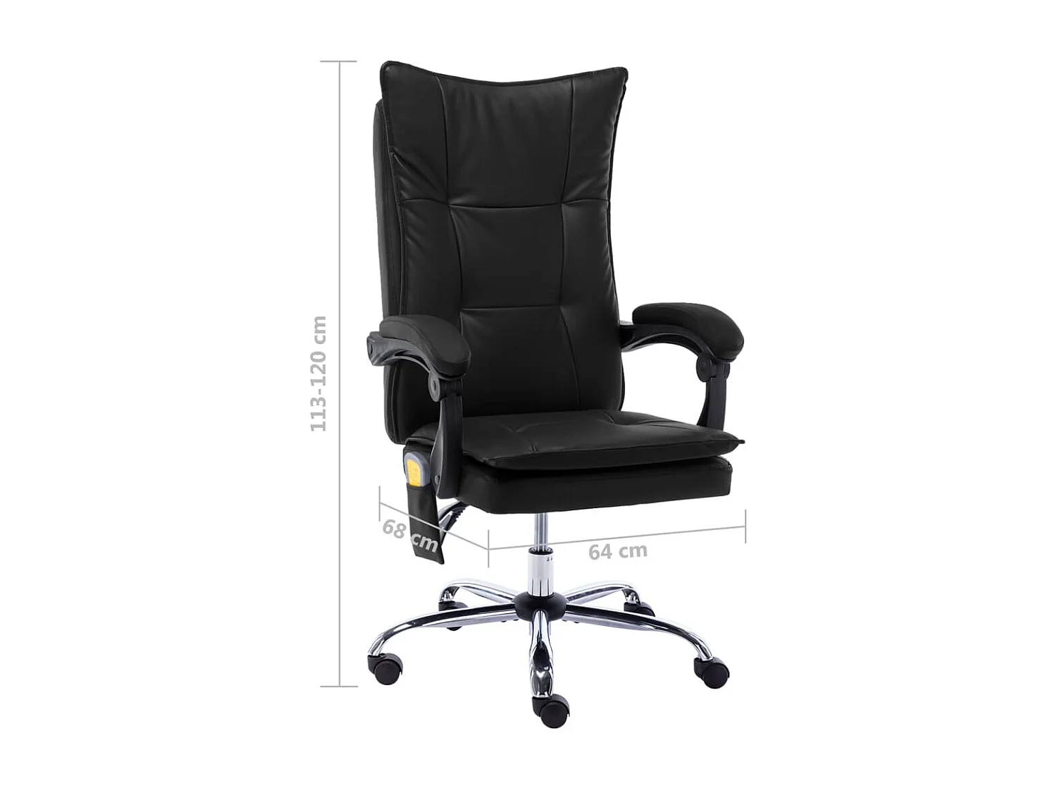 Chaise de bureau de massage Noir Similicuir 5