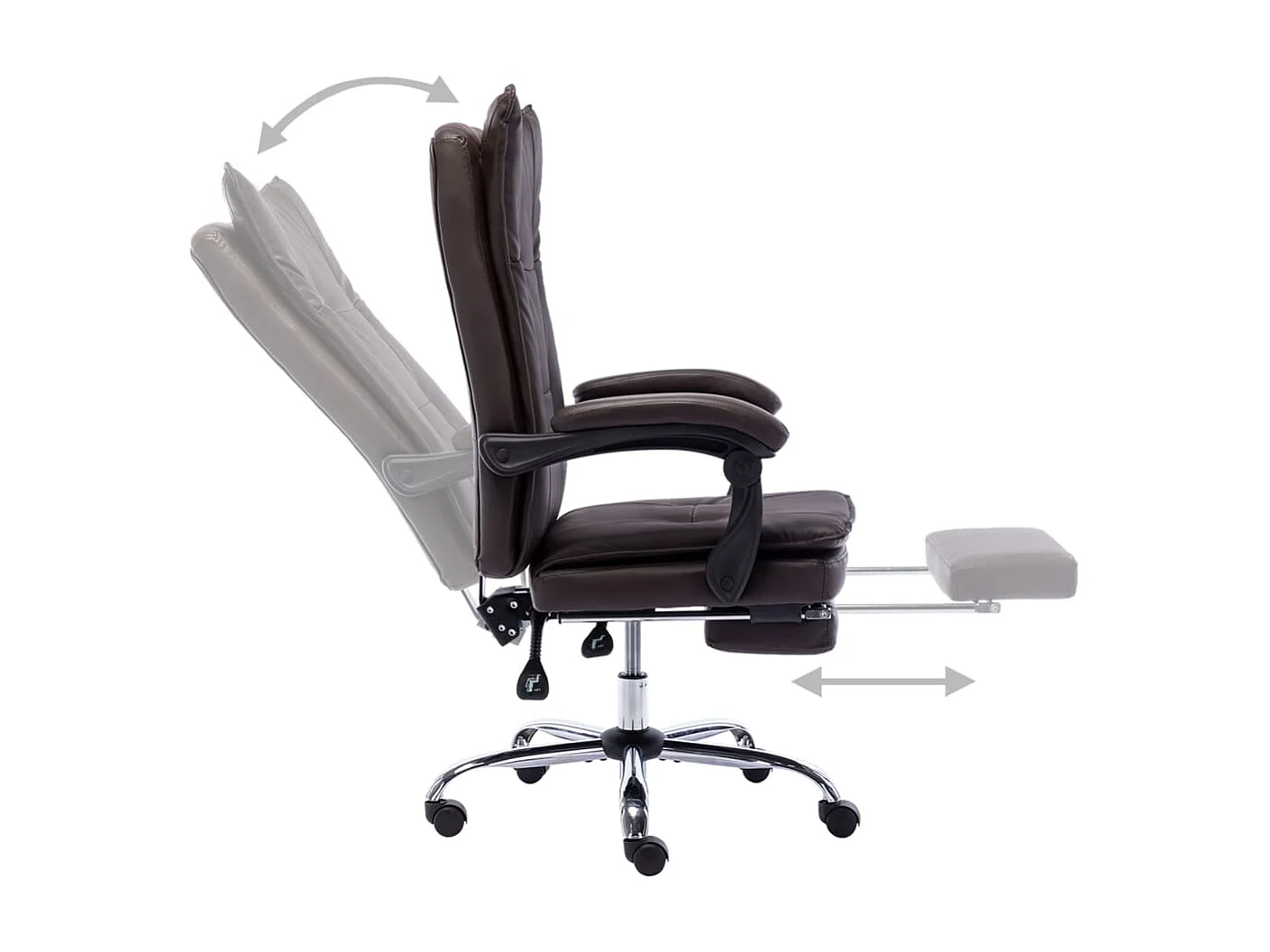 Chaise de bureau Marron Similicuir 7