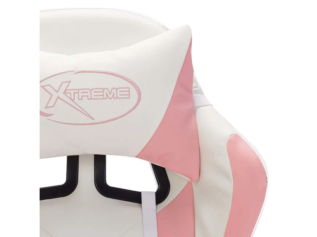 Fauteuil de jeux vidéo avec LED RVB Rose et blanc Similicuir