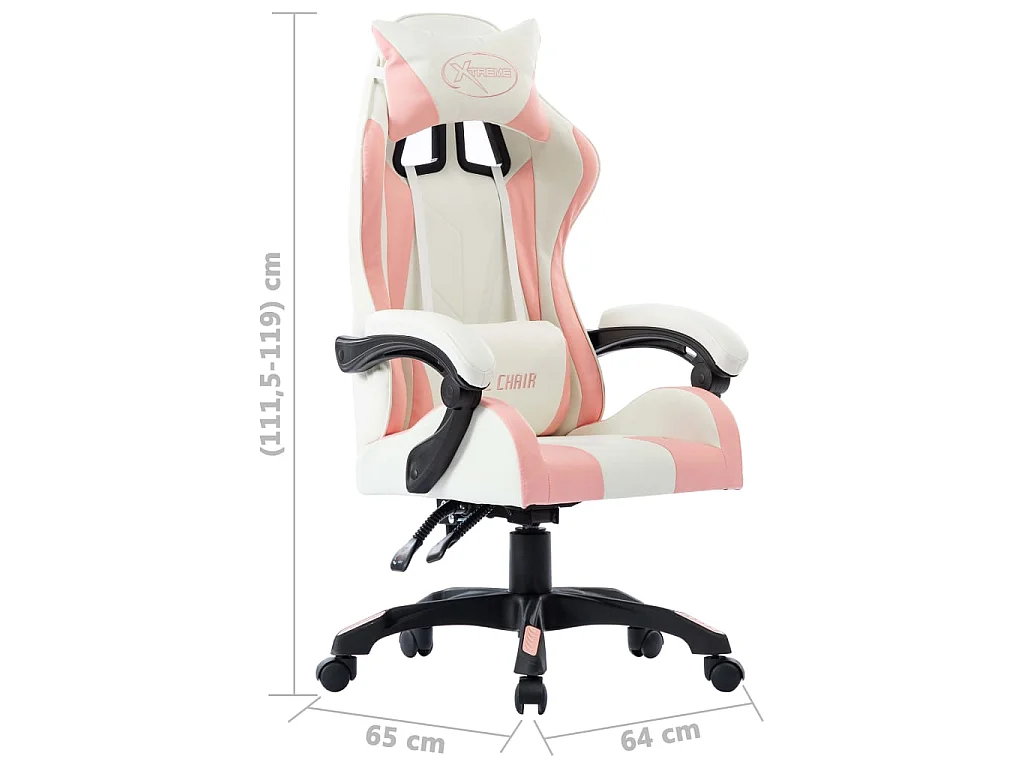 Fauteuil de jeux vidéo Rose Similicuir