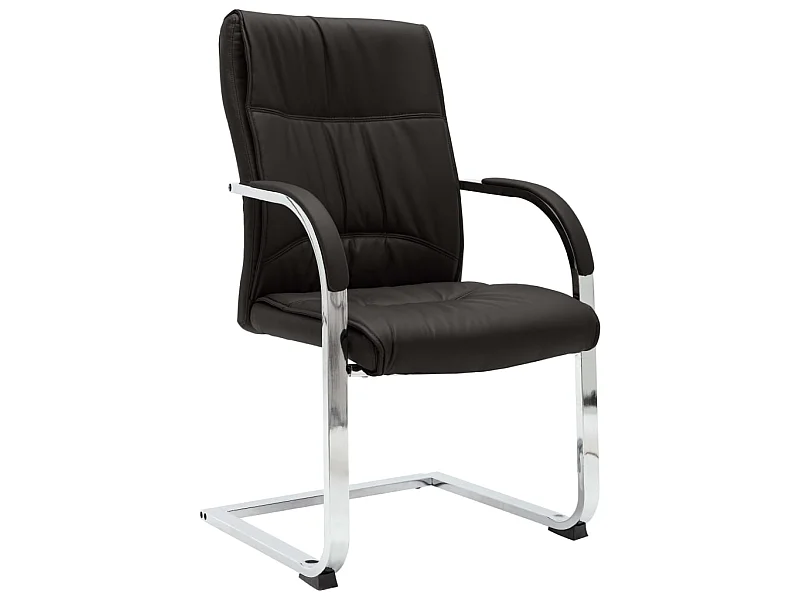 Chaise de bureau cantilever Noir Similicuir