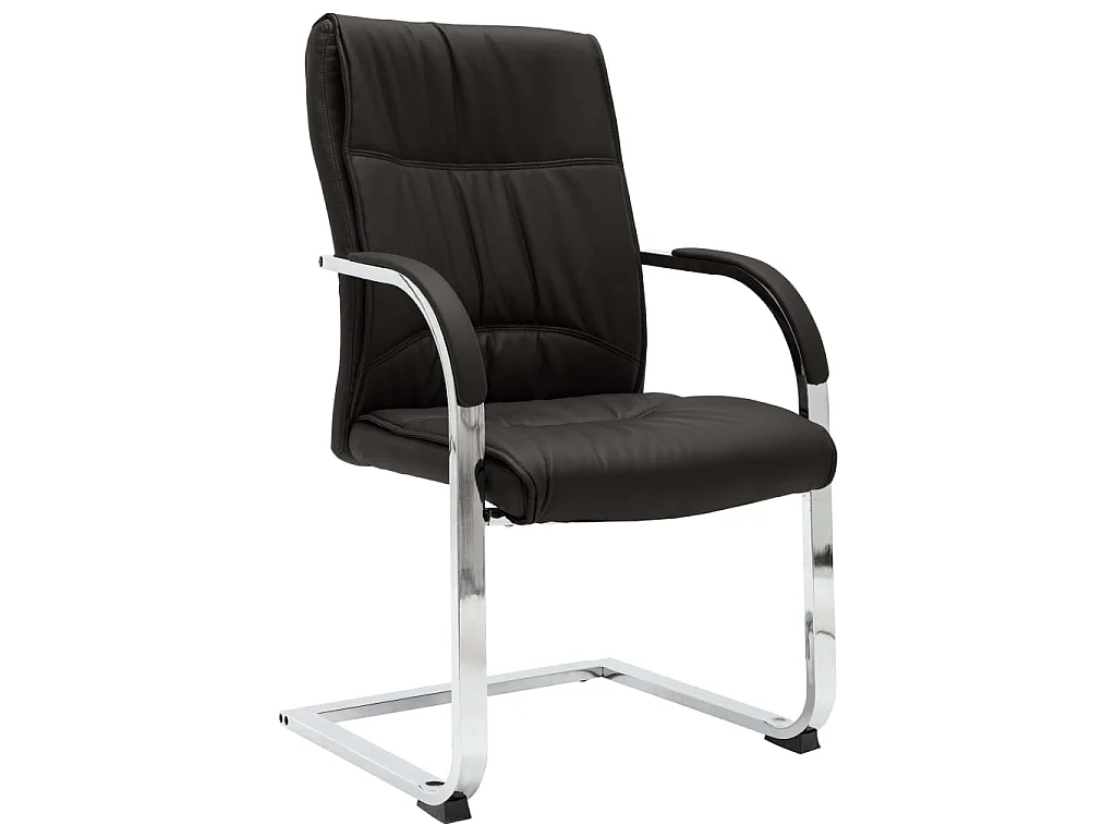 Chaise de bureau cantilever Noir Similicuir