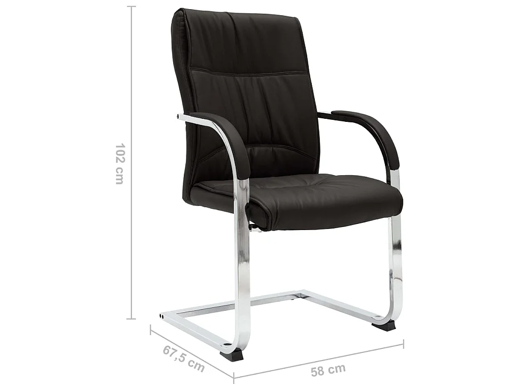 Chaise de bureau cantilever Noir Similicuir