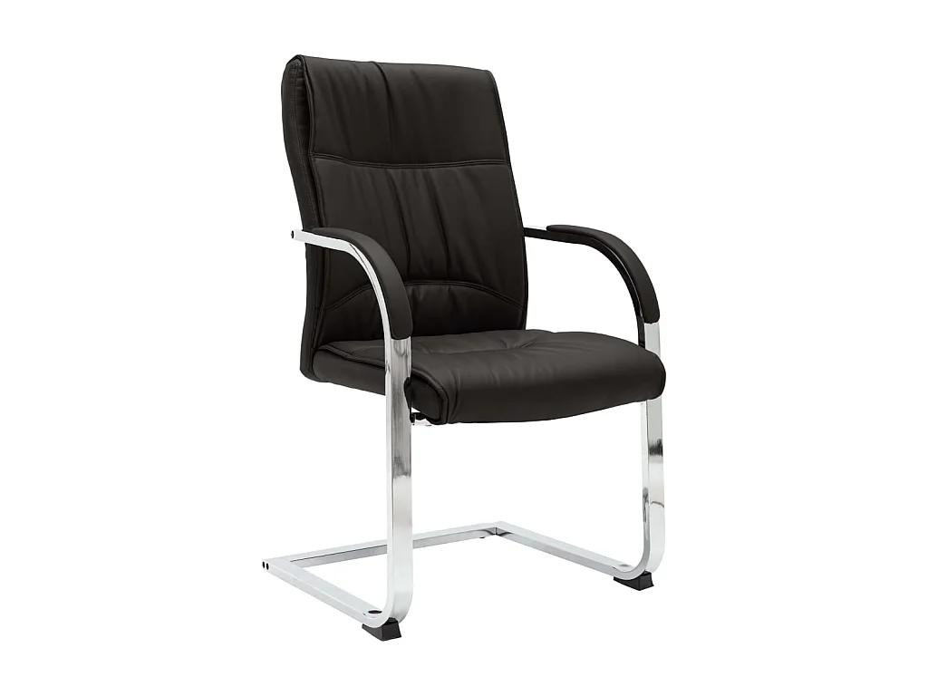 Chaise de bureau cantilever Noir Similicuir