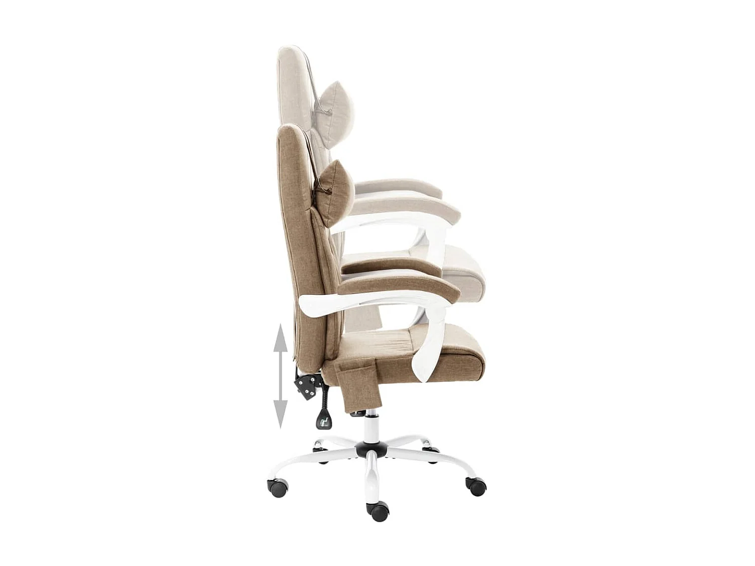 Chaise de bureau de massage Taupe Tissu 3