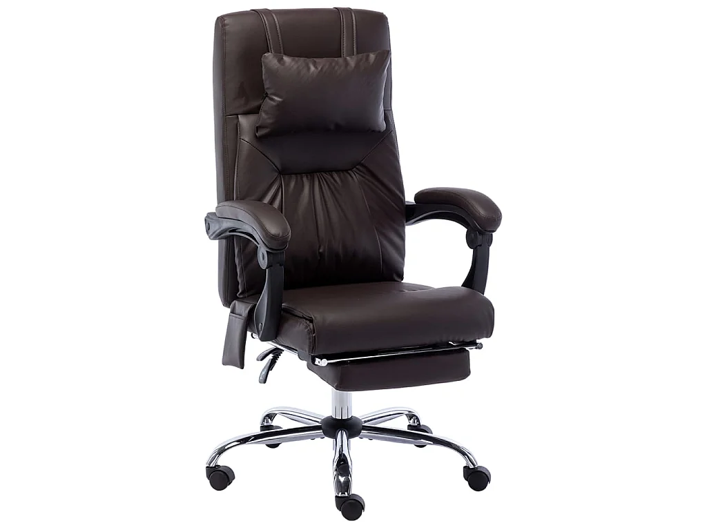 Massage kantoorstoel kunstleer bruin