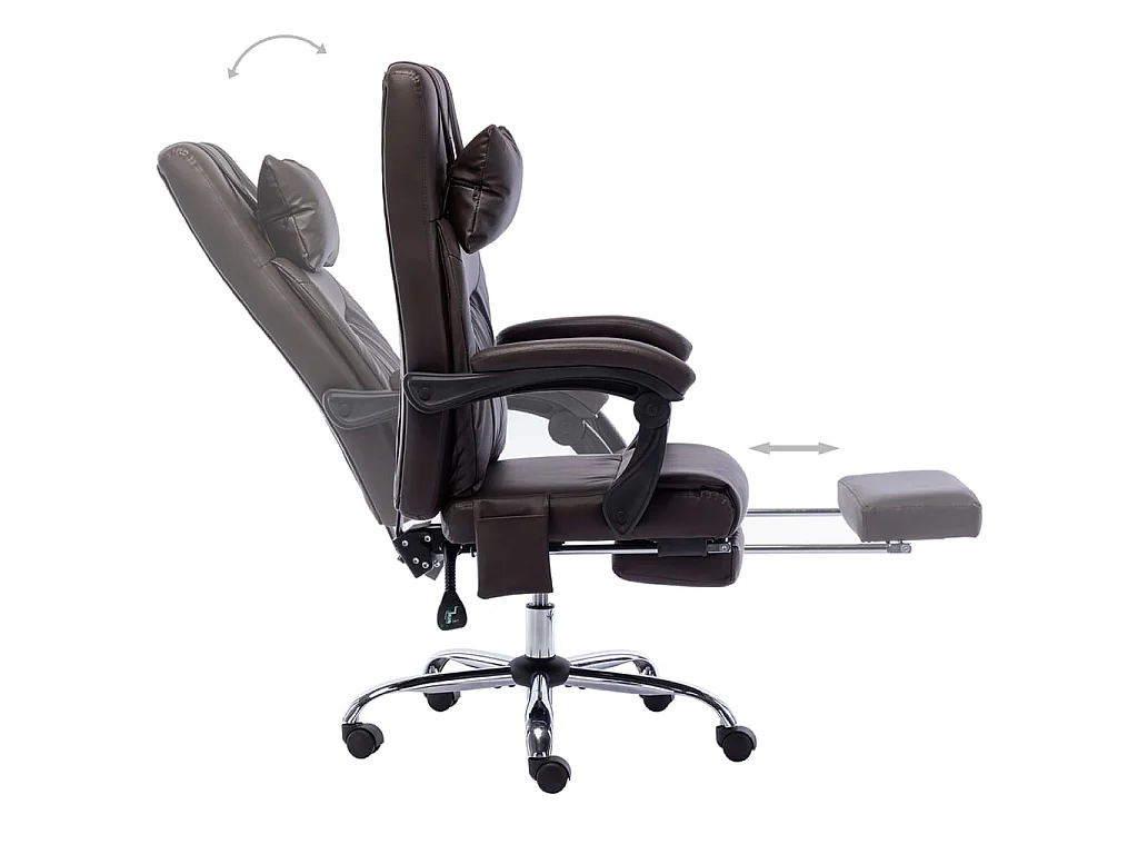 Massage kantoorstoel kunstleer bruin