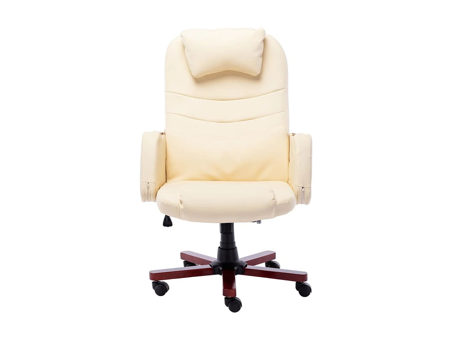 Chaise de bureau Crème Similicuir 8