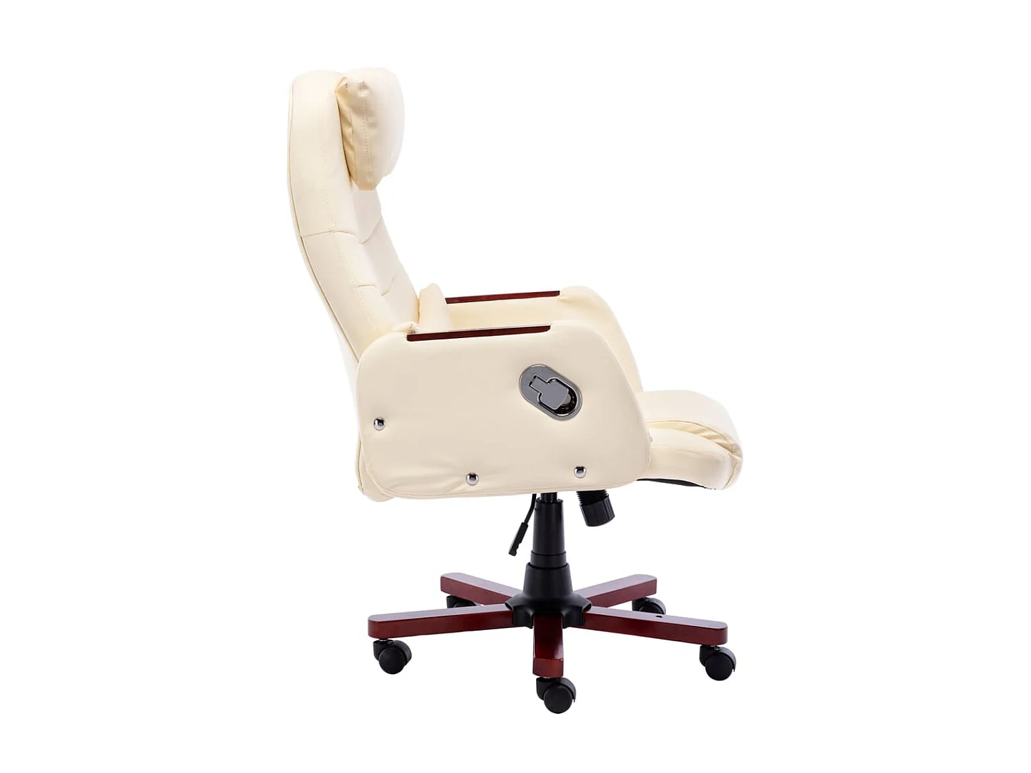 Chaise de bureau Crème Similicuir 8