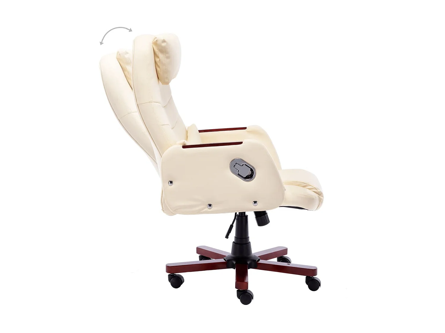 Chaise de bureau Crème Similicuir 8