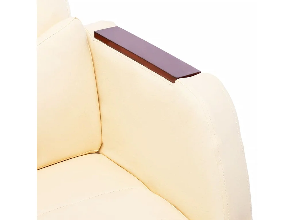 Chaise de bureau Crème Similicuir 8