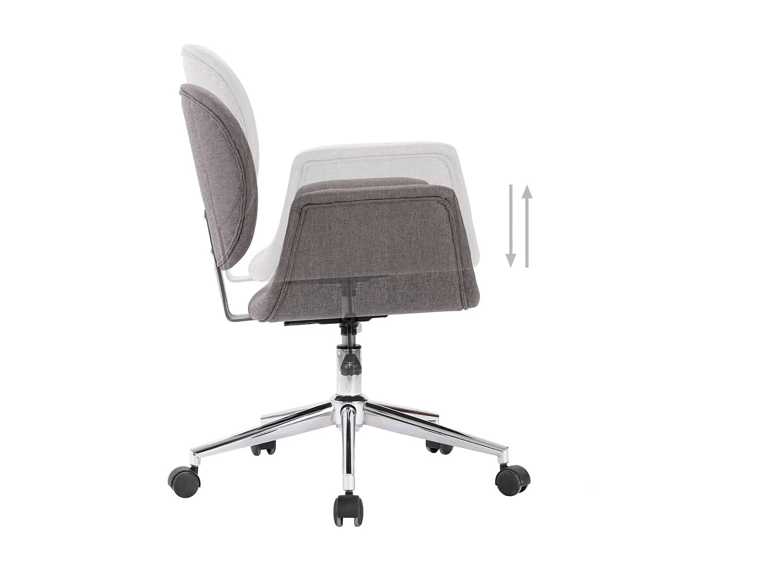 Chaise pivotante de bureau Gris Tissu 3