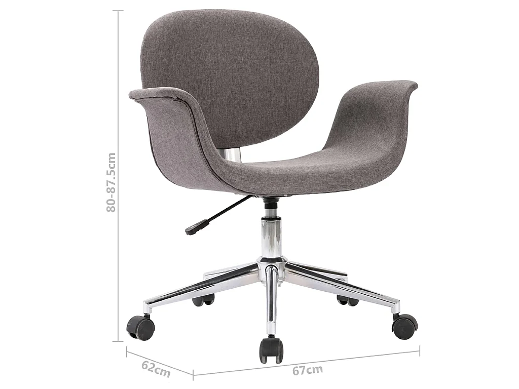 Chaise pivotante de bureau Gris Tissu 3