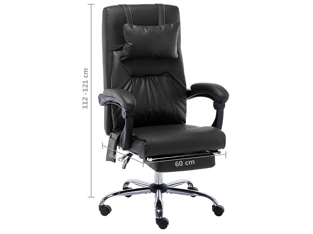 Chaise de bureau de massage Noir Similicuir