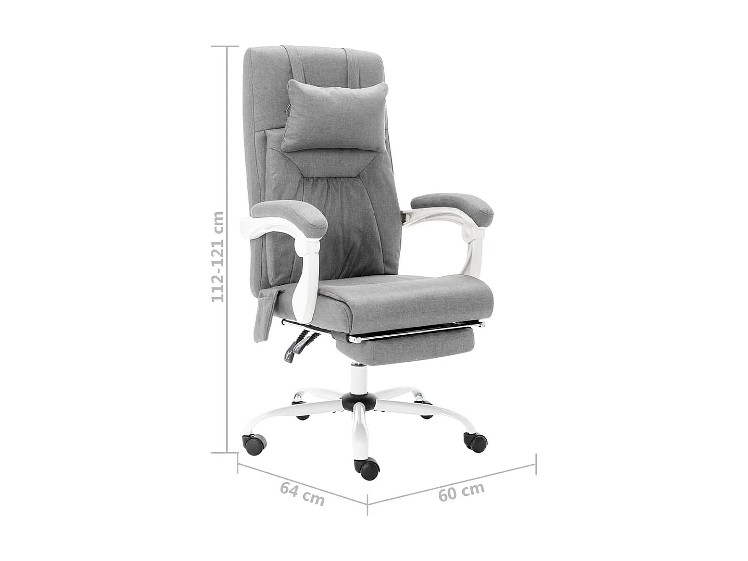 Chaise de bureau de massage Gris Tissu