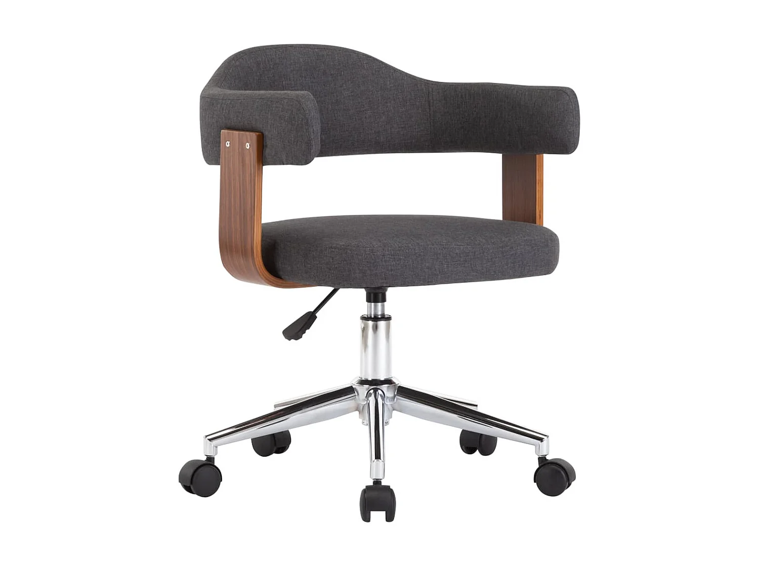 Chaise pivotante de bureau Gris Bois courbé et tissu 4