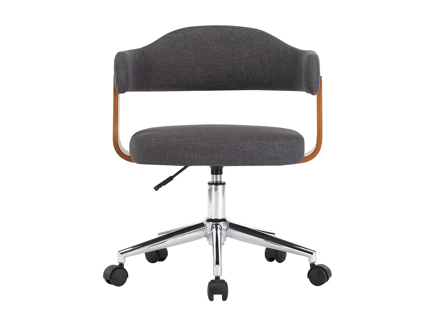 Chaise pivotante de bureau Gris Bois courbé et tissu 4