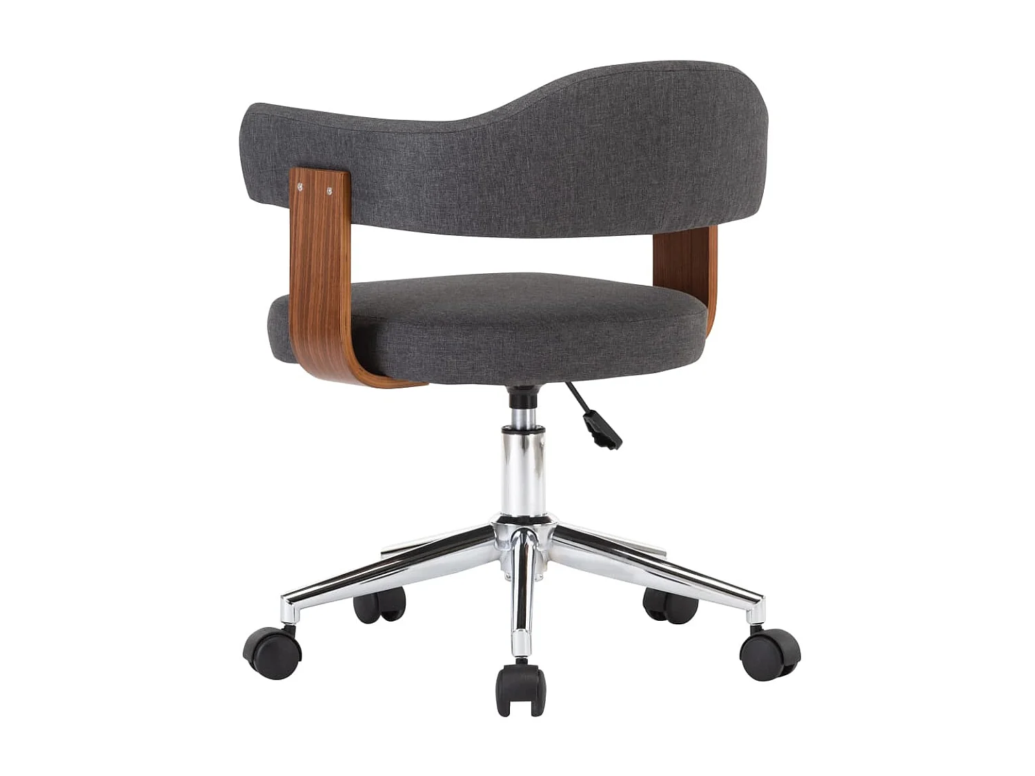 Chaise pivotante de bureau Gris Bois courbé et tissu 4