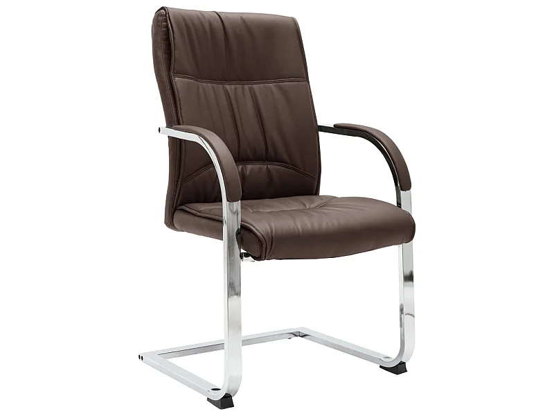 Chaise de bureau cantilever Marron Similicuir 2