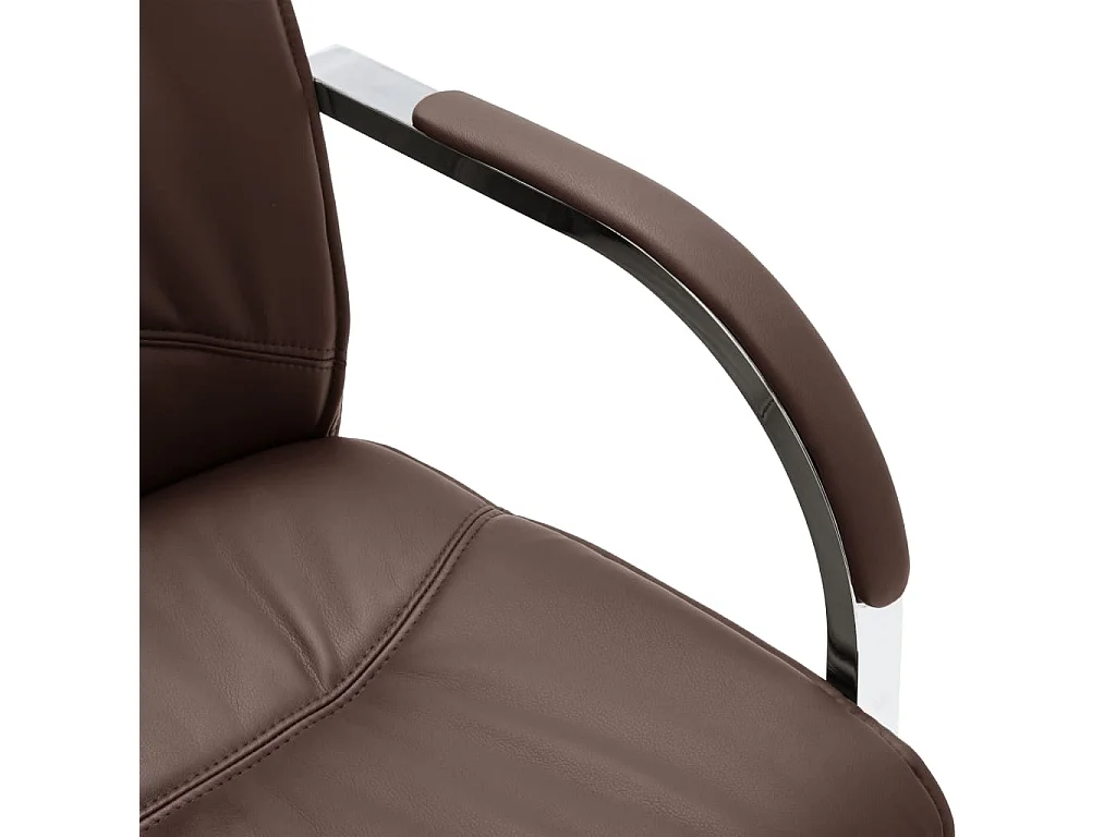 Chaise de bureau cantilever Marron Similicuir 2