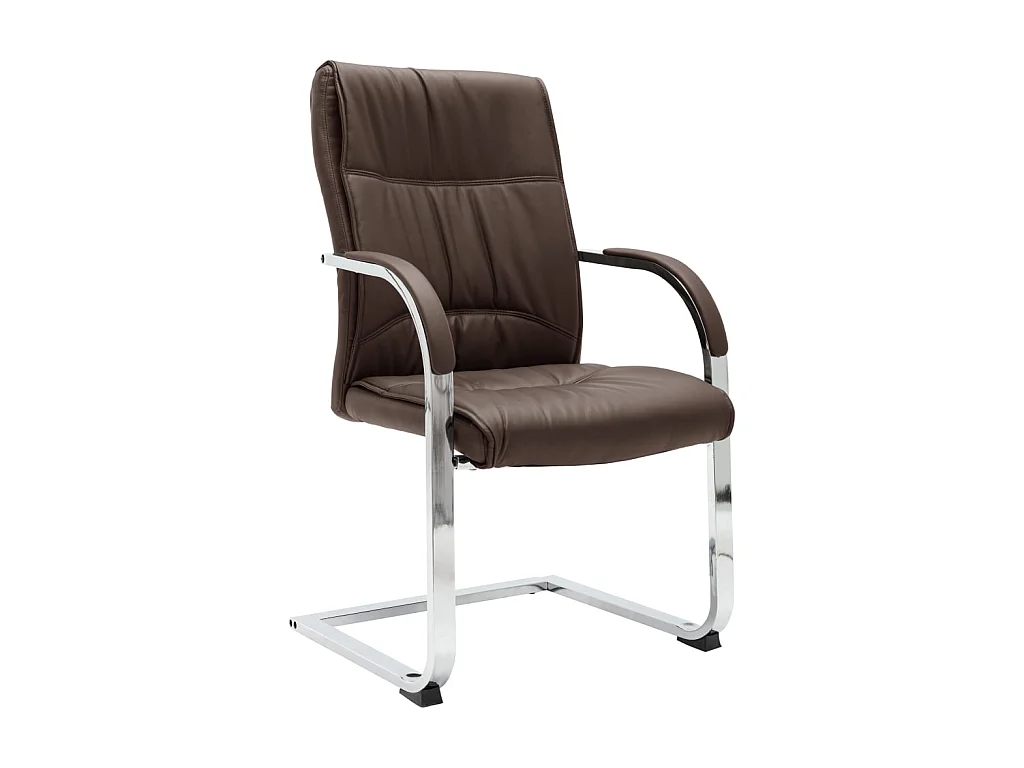 Chaise de bureau cantilever Marron Similicuir 2