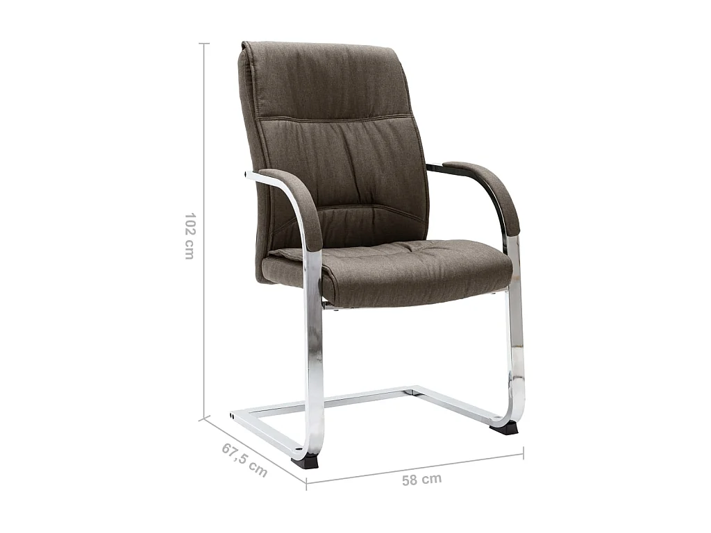Chaise de bureau cantilever Taupe Tissu