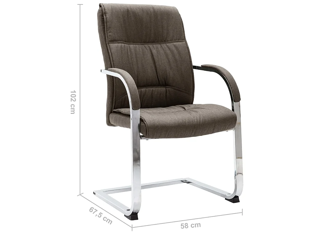 Chaise de bureau cantilever Taupe Tissu