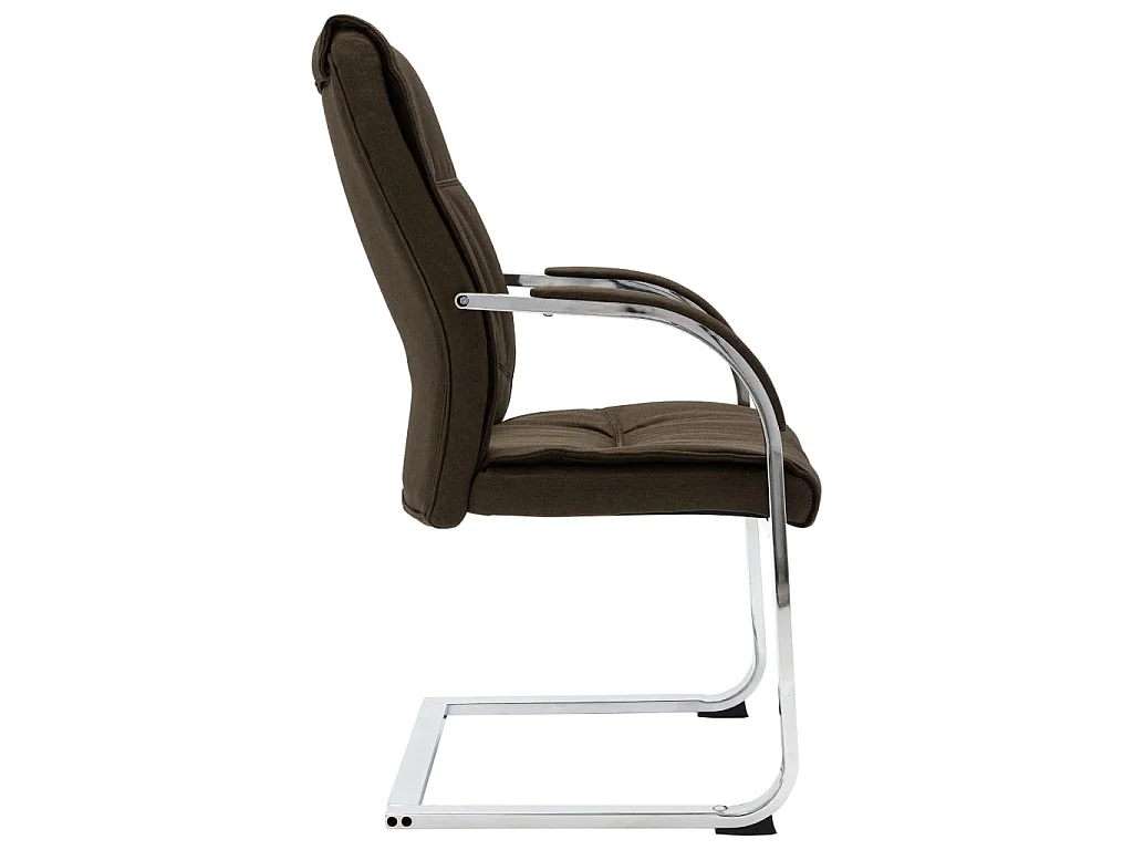 Chaise de bureau cantilever Marron Tissu