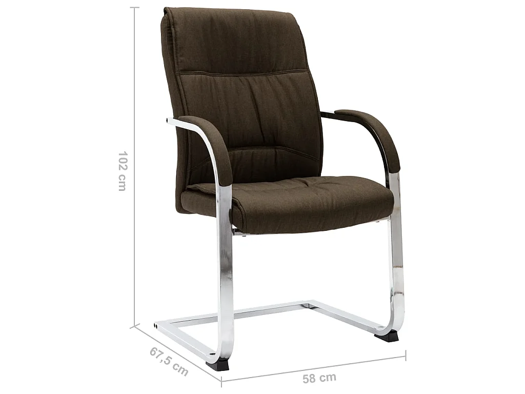 Chaise de bureau cantilever Marron Tissu