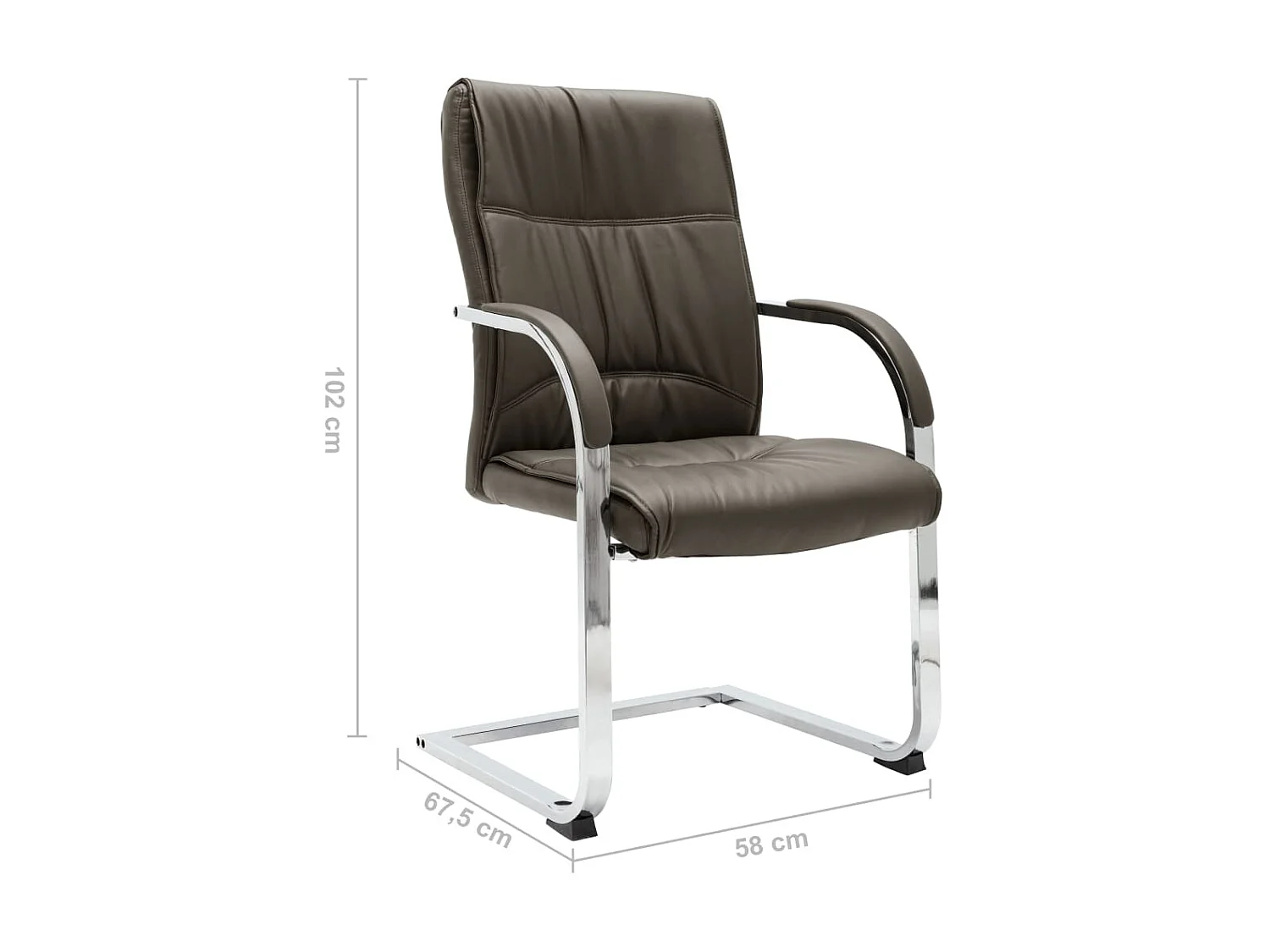 Chaise de bureau cantilever Gris Similicuir