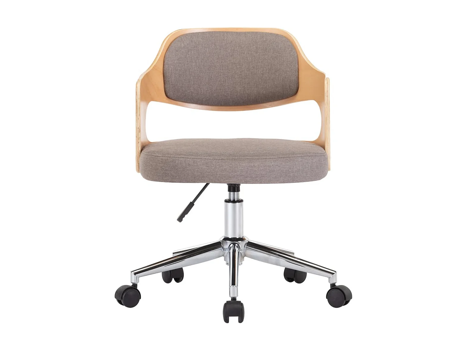 Chaise pivotante de bureau Taupe Bois courbé et tissu
