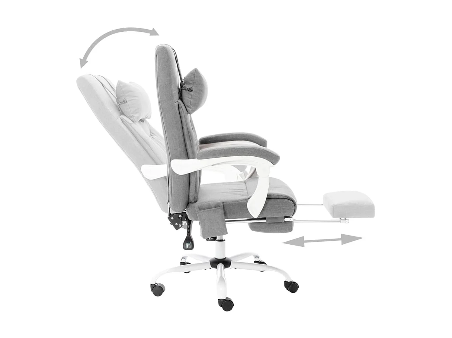 Chaise de bureau de massage Gris Tissu 2