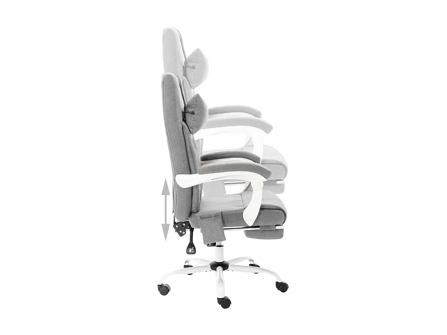 Chaise de bureau de massage Gris Tissu 2