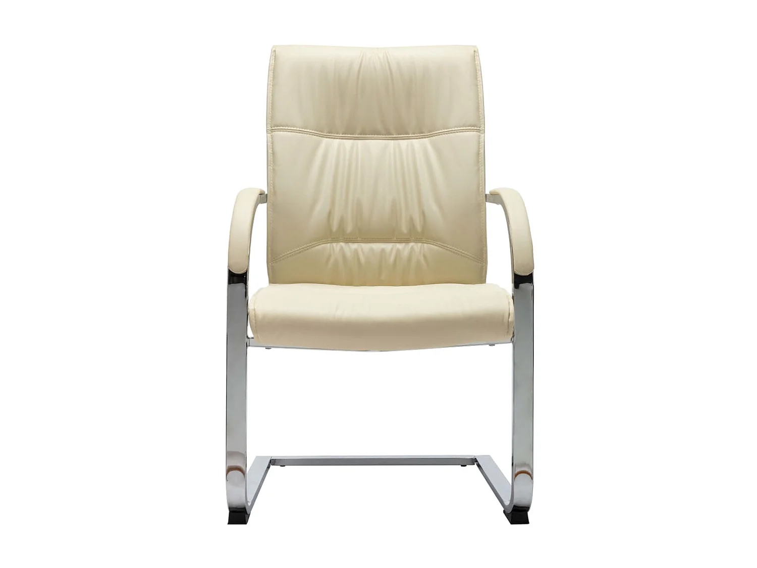 Chaise de bureau cantilever Crème Similicuir