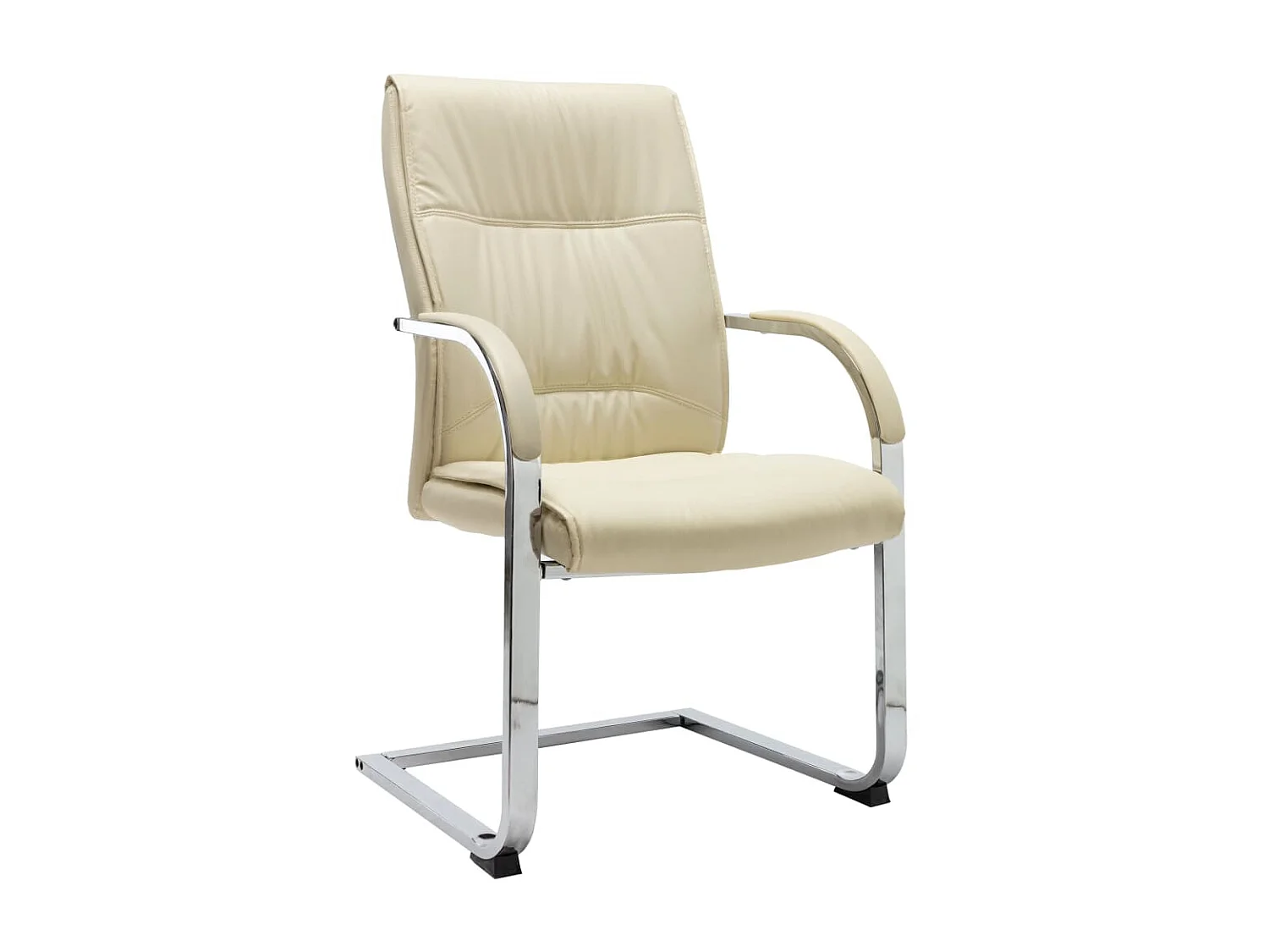 Chaise de bureau cantilever Crème Similicuir