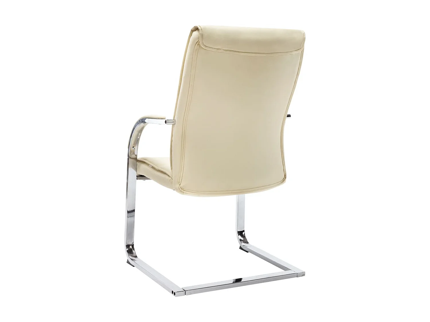 Chaise de bureau cantilever Crème Similicuir