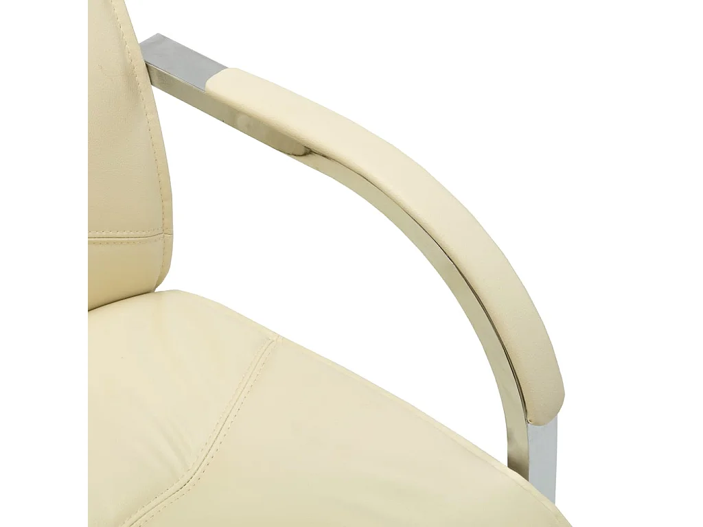 Chaise de bureau cantilever Crème Similicuir