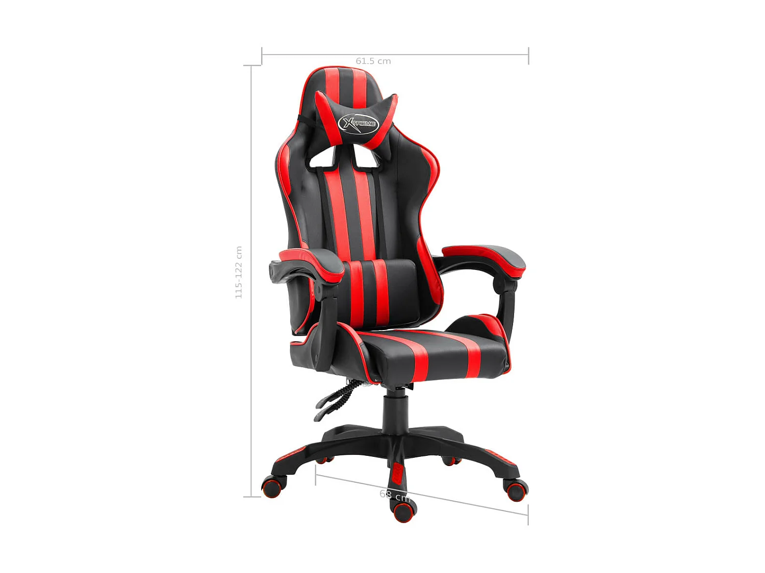 Fauteuil jeux video Xtreme simili cuir noir et rouge