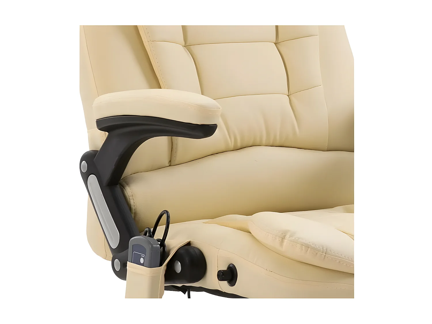 Fauteuil de bureau avec télécommande électrique simili cuir beige Grease