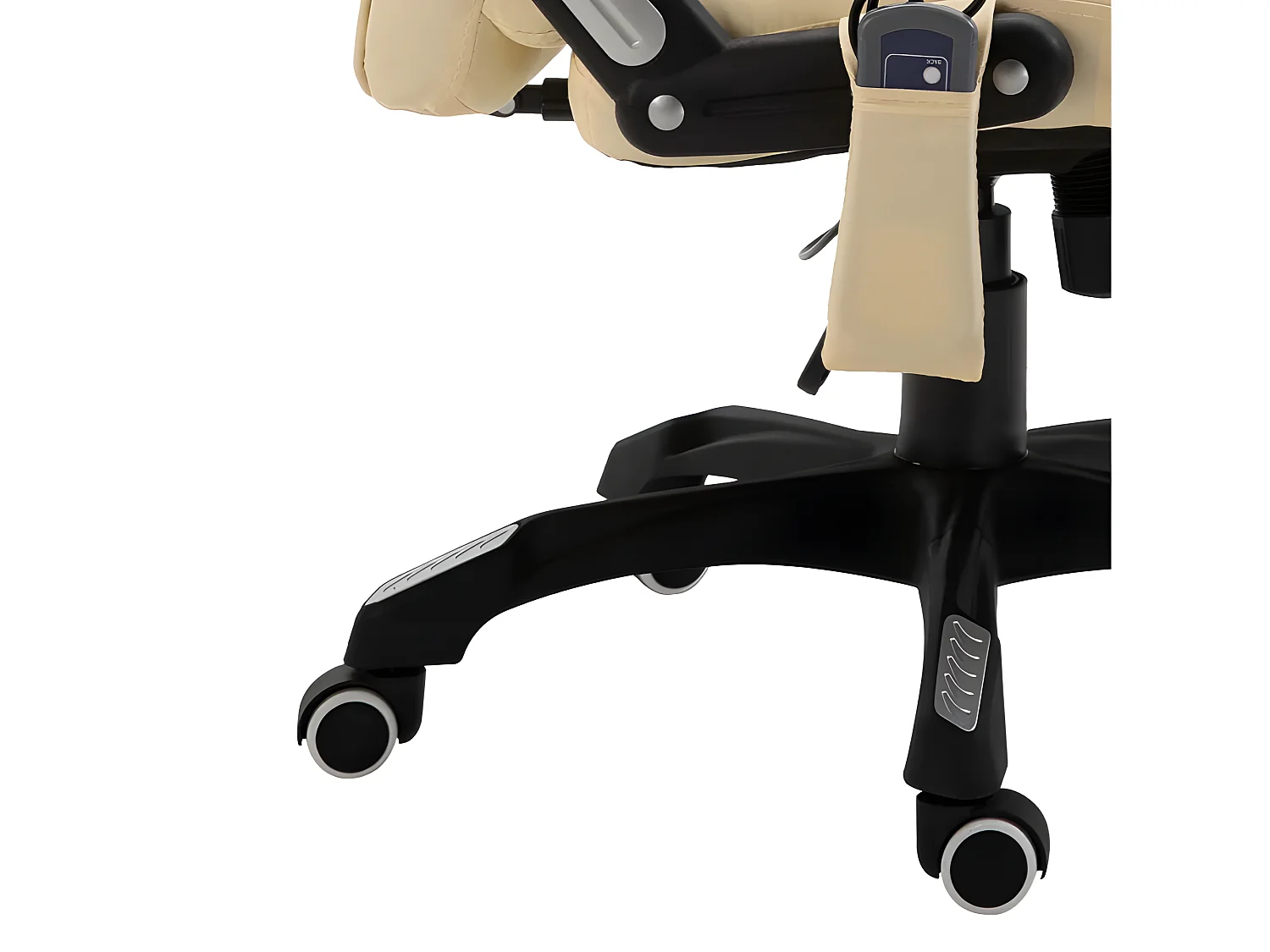 Fauteuil de bureau avec télécommande électrique simili cuir beige Grease