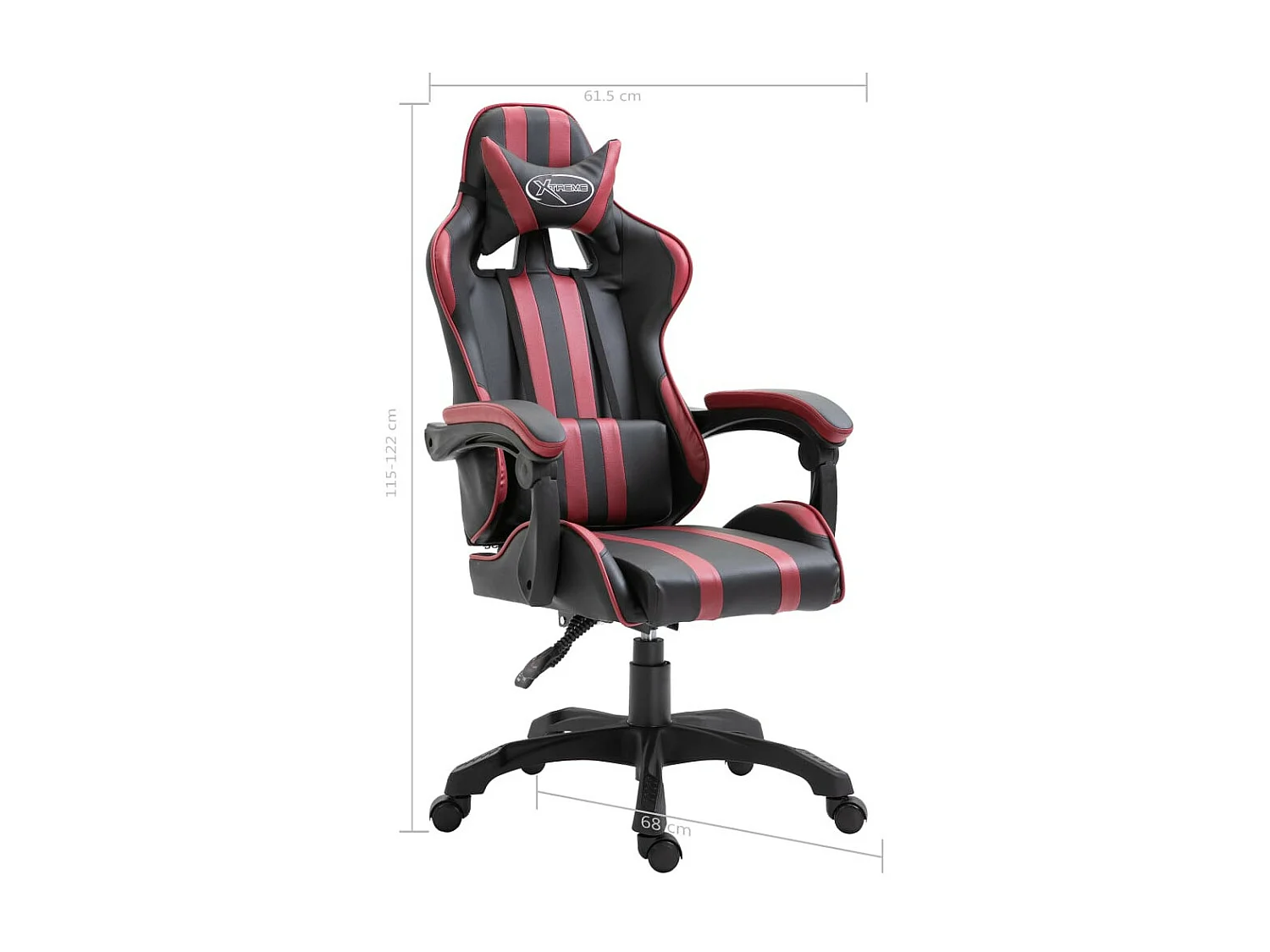 Fauteuil jeux video Xtreme simili cuir noir et bordeaux