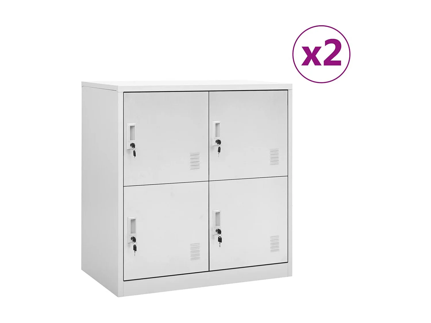 Armoires à casiers 2 pcs Gris clair 90x45x92,5 Acier 2