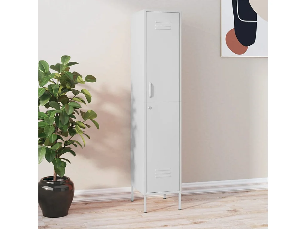 Armoire à casiers Blanc 35x46x180 Acier